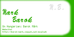 mark barok business card